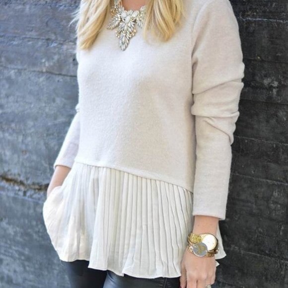 LC Lauren Conrad Sweaters - NWOT LAUREN CONRAD Pleated Peplum Sweater